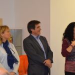 L'alcalde Xavier Fonollosa i la regidora Míriam Riera presideixen la benvinguda dels alumnes francesos