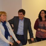 L'alcalde Xavier Fonollosa i la regidora Míriam Riera presideixen la benvinguda dels alumnes francesos
