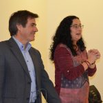 L'alcalde Xavier Fonollosa i la regidora Míriam Riera presideixen la benvinguda dels alumnes francesos