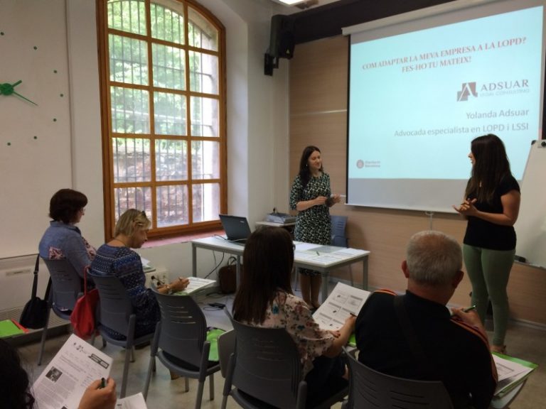 Formació en Llei Orgànica de Protecció de Dades Personals per emprenedors i empreses