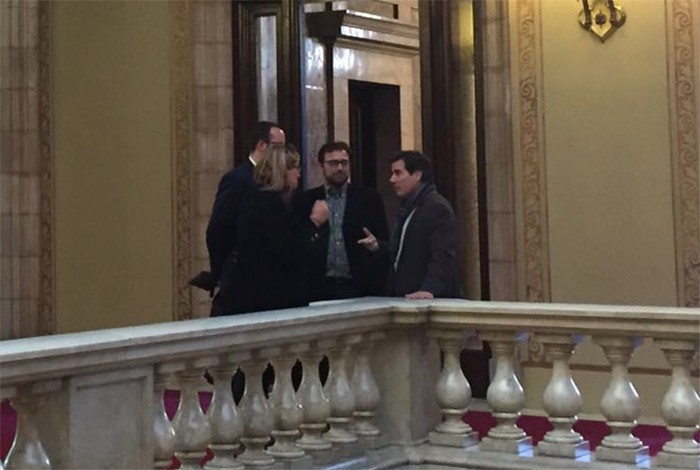 L’alcalde de Martorell, Xavier Fonollosa, es reuneix al Parlament amb diputats de Junts pel Sí