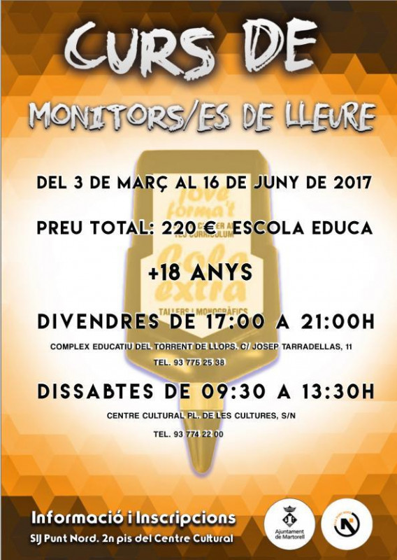 El curs formatiu de Monitors de Lleure Infantil i Juvenil s’ajorna al proper divendres 3 de març