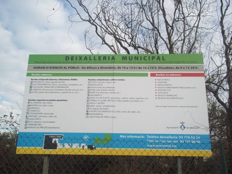 La regidoria de Medi Ambient reprèn demà dimarts el servei de deixalleria mòbil i fixa