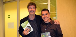 Adam Martín i Martí Gironell parlen d’alimentació sana i d’història a través dels seus respectius llibres Fira del Llibre. Adam Martín i Martí Gironell.