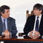 Recepció de l'alcalde Xavier Fonollosa i dels regidors al President Carles Puigdemont a l'Ajuntament de Martorell