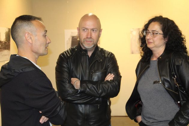 Vicente D&iacute;az amb els regidors Sergi Corral i M&iacute;riam Riera